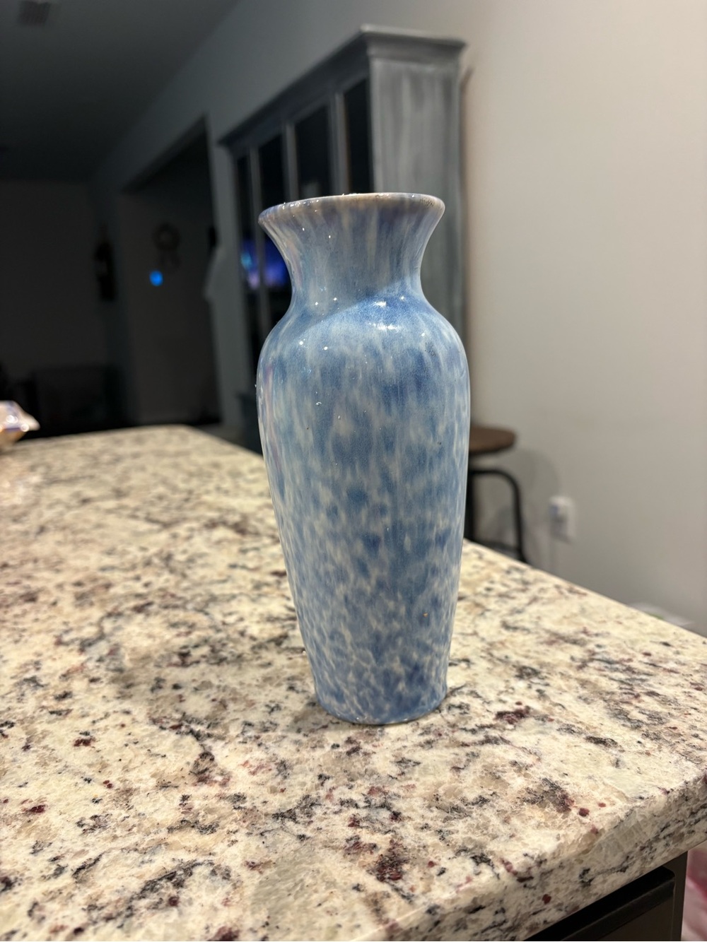 Source Unknown Blue Speckled Ceramic Vase